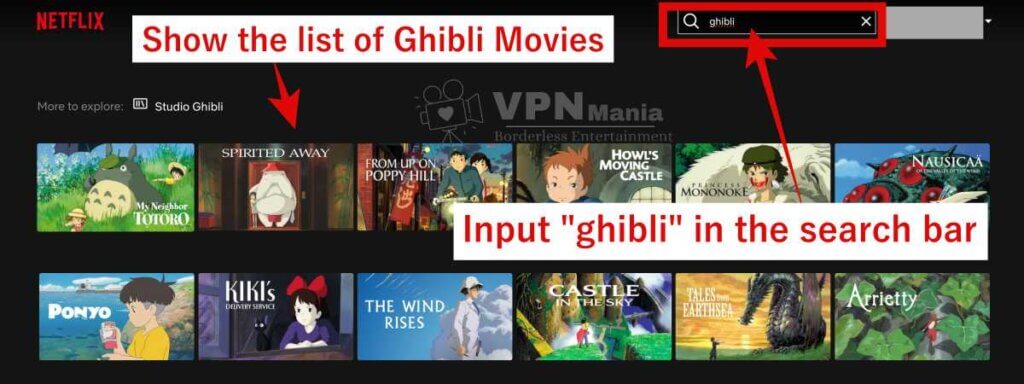 watching Studio Ghibli movies in Netflix in US